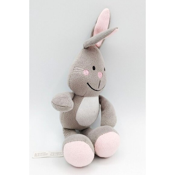 Barrons Educational Series Bunny Rabbit Plush Gray Pink 10" Stuffed Animal - Picture 3 of 4